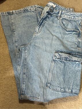Garage Light Blue Juniors/Women’s Cargo Jeans 28